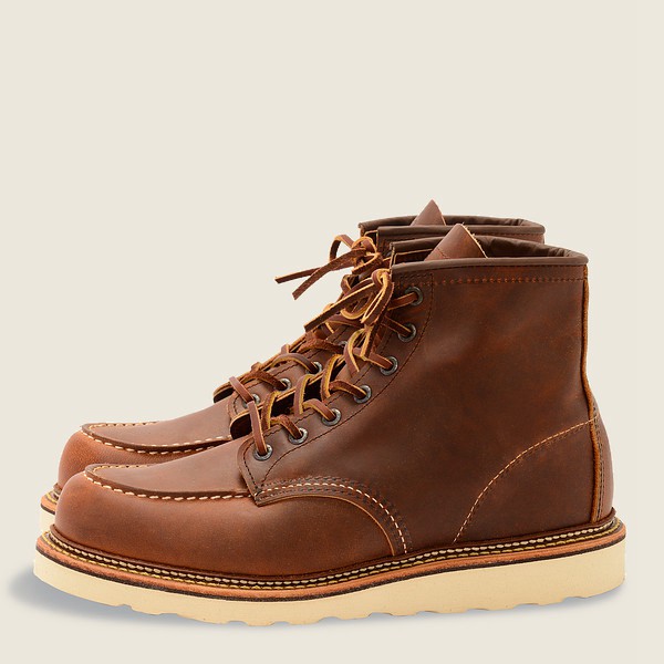 Red Wing Mens Classic Moc - 6-inchr Rough & Tough Leather - Heritage Boots Brown - 5719RUSCH